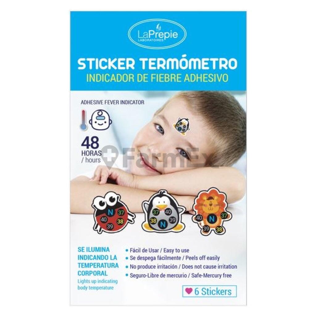 Sticker Termómetro x 6 unidades cada envase Farmex-Fonasa-Persistente